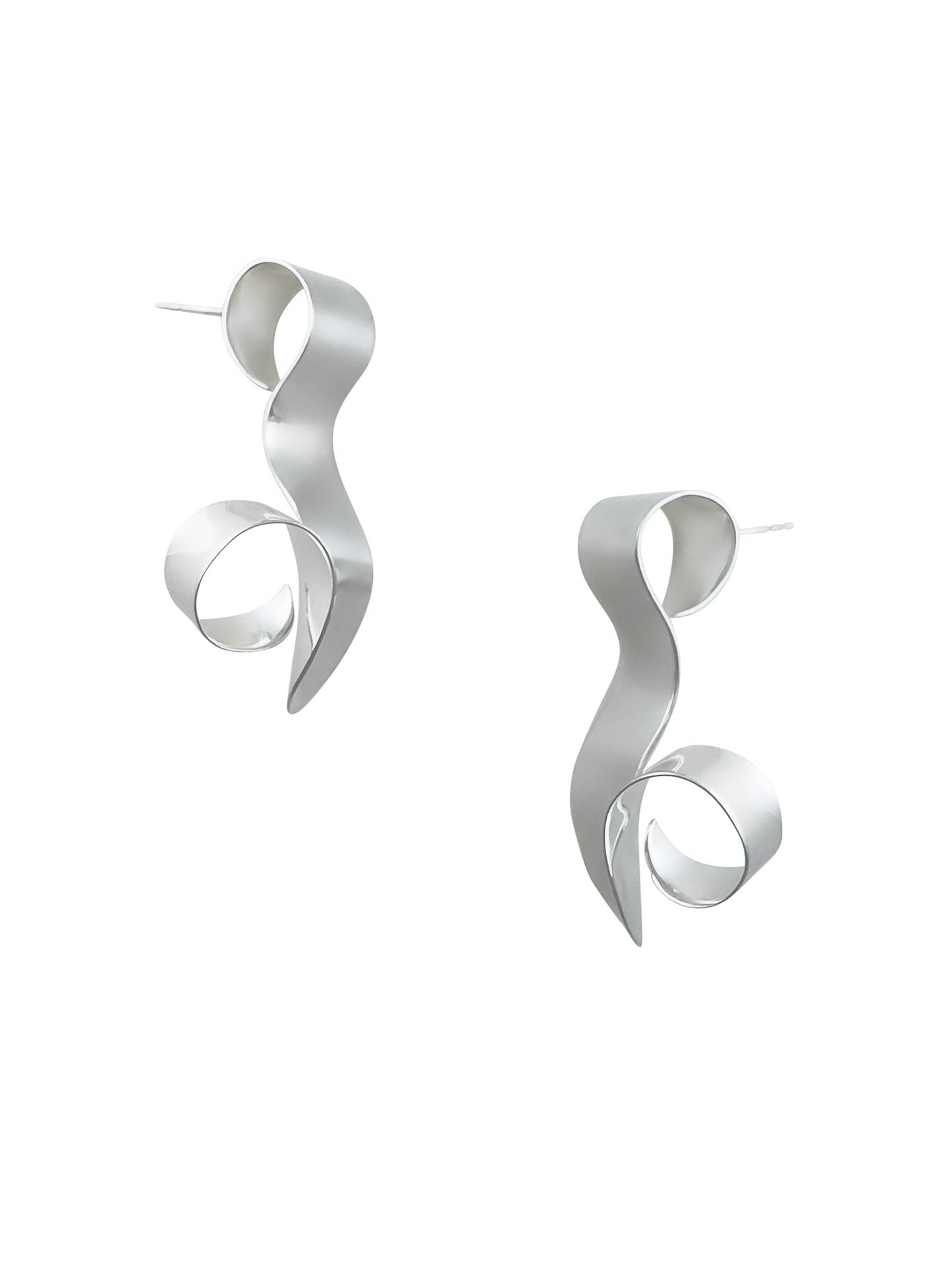 Curled Earrings In Silver Sara Robertsson Jewellery