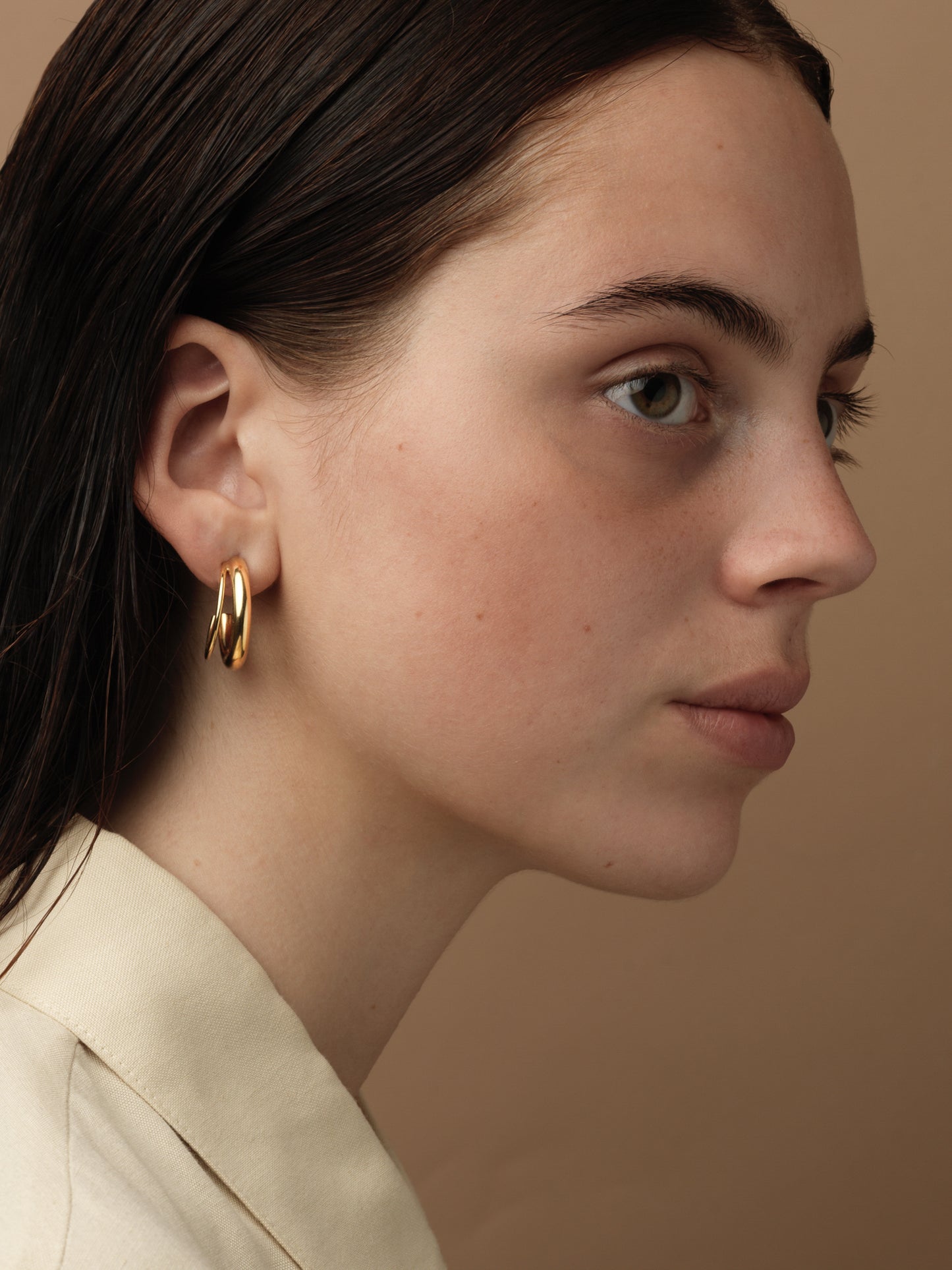 Shadow Hoops In Gold Vermeil Sara Robertsson Jewellery