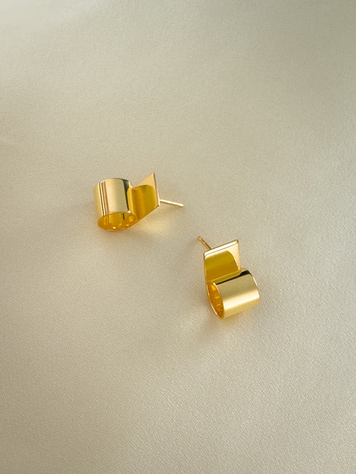Cut Earrings Gold Vermeil by Sara Robertsson Jewellery