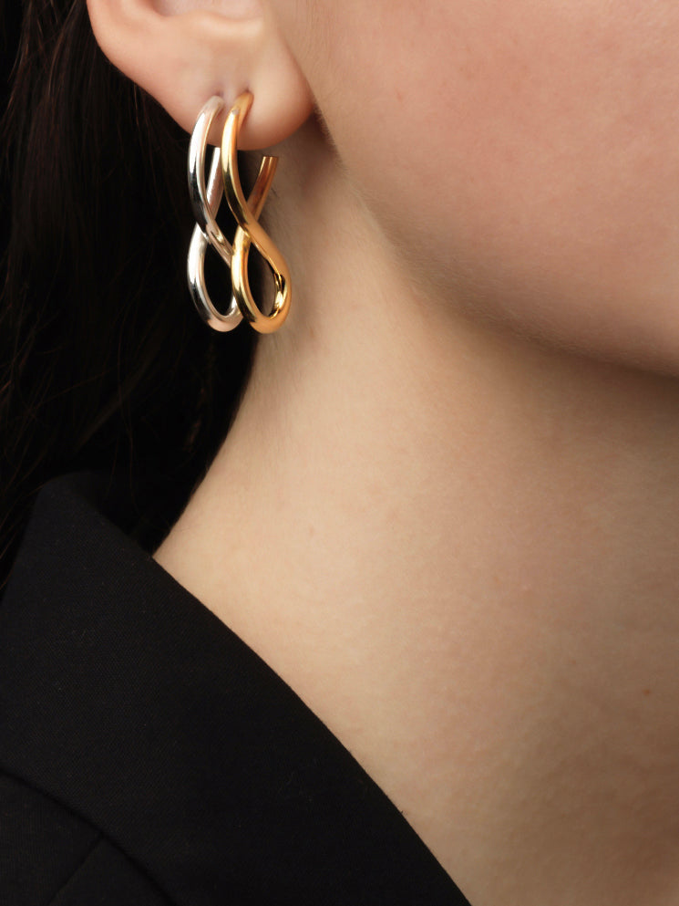 Double Shape I Earrings In Gold Vermeil Sara Robertsson Jewellery