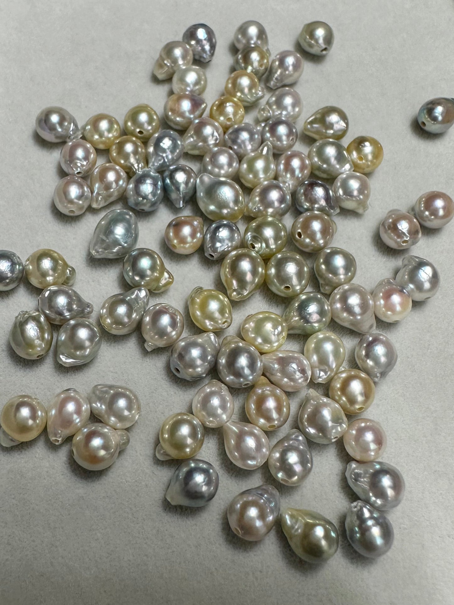 Pastel baroque akoya pearls from Sara Robertsson Jewellery