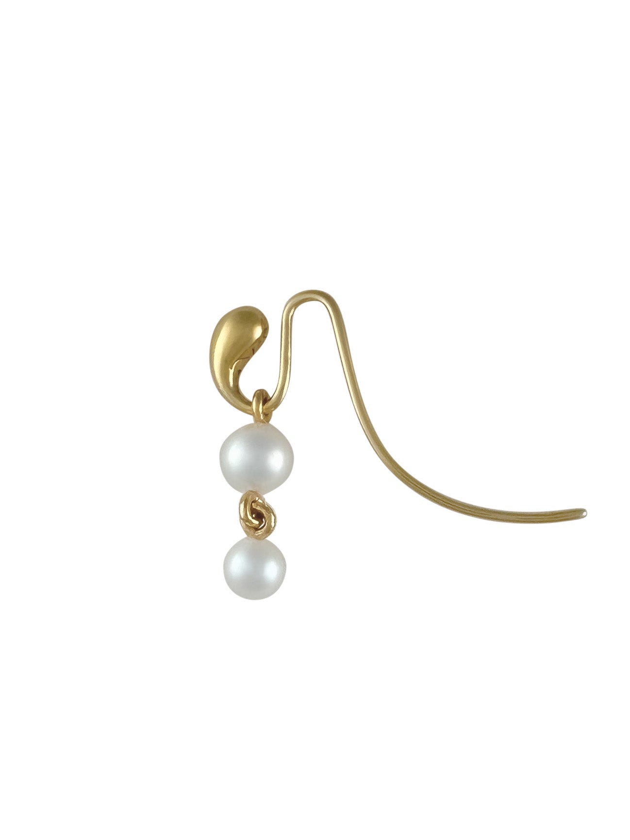 Pendant earrings in gold vermeil with double freshwater pearls by Sara Robertsson Jewellery