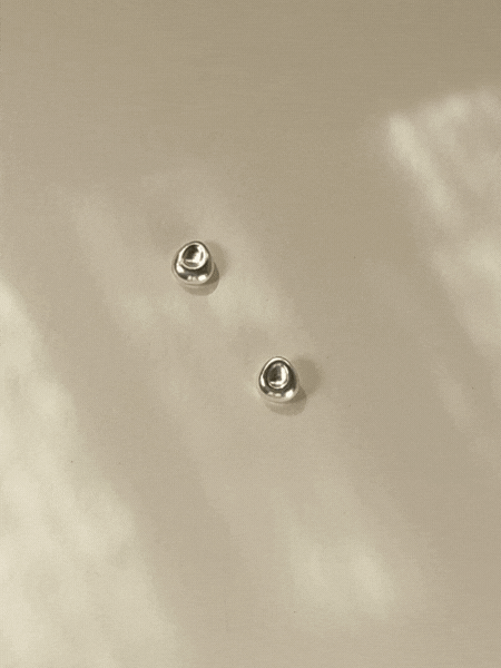 Pebble Stud Earrings Silver