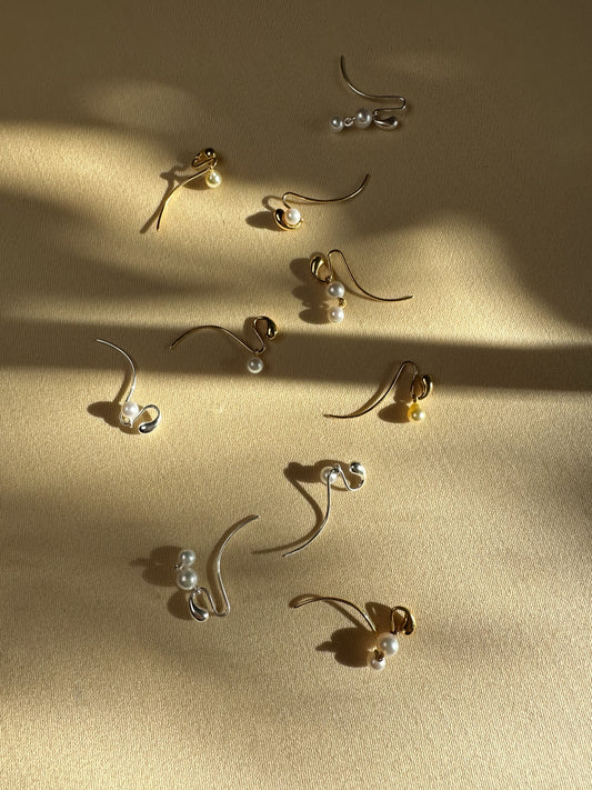 Pendant pearl earrings range by Sara Robertsson Jewellery