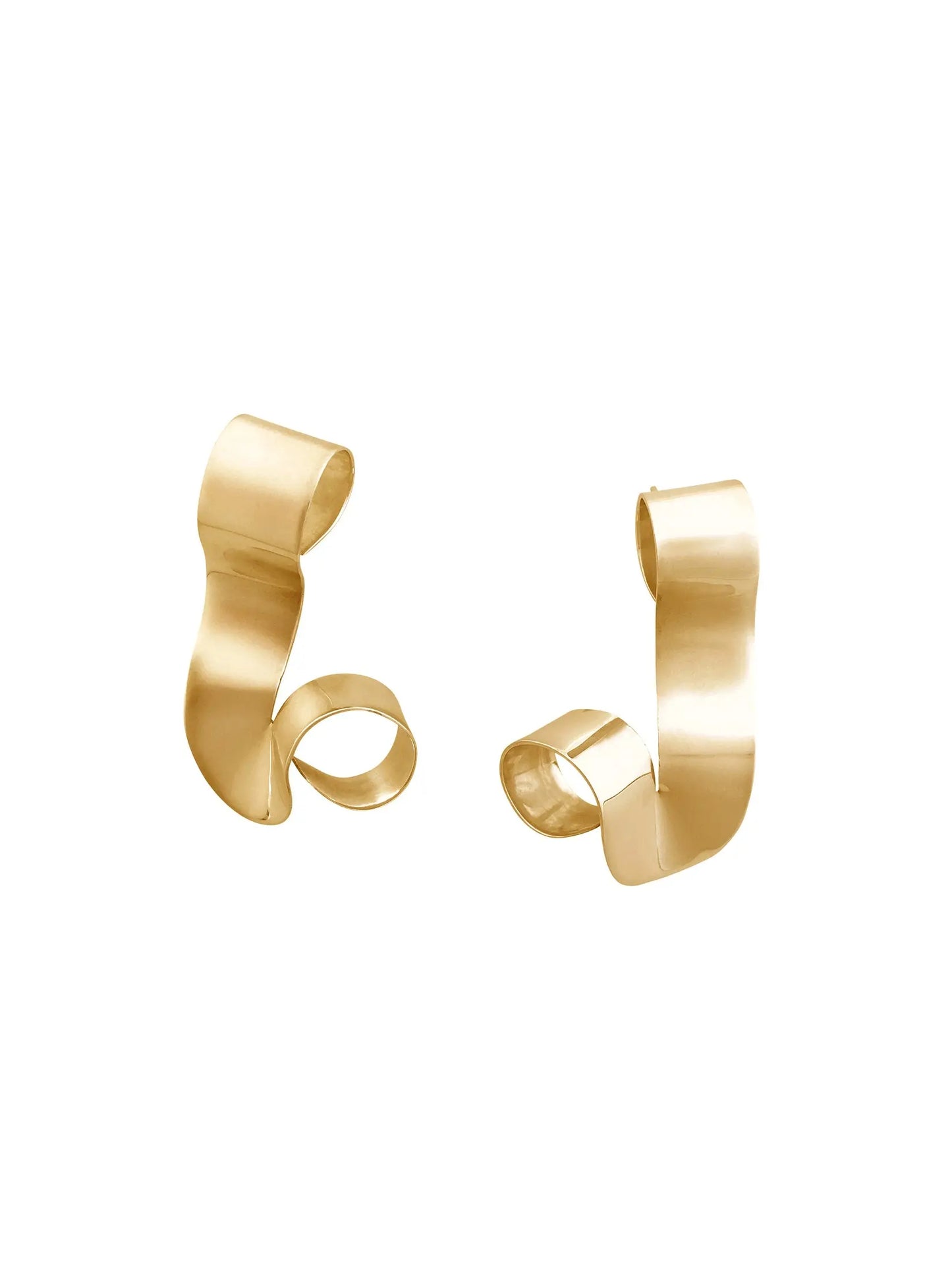 Curled Earrings In Gold Vermeil Sara Robertsson Jewellery