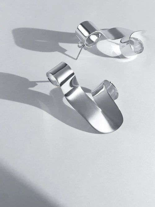 Curled Earrings In Silver Sara Robertsson Jewellery