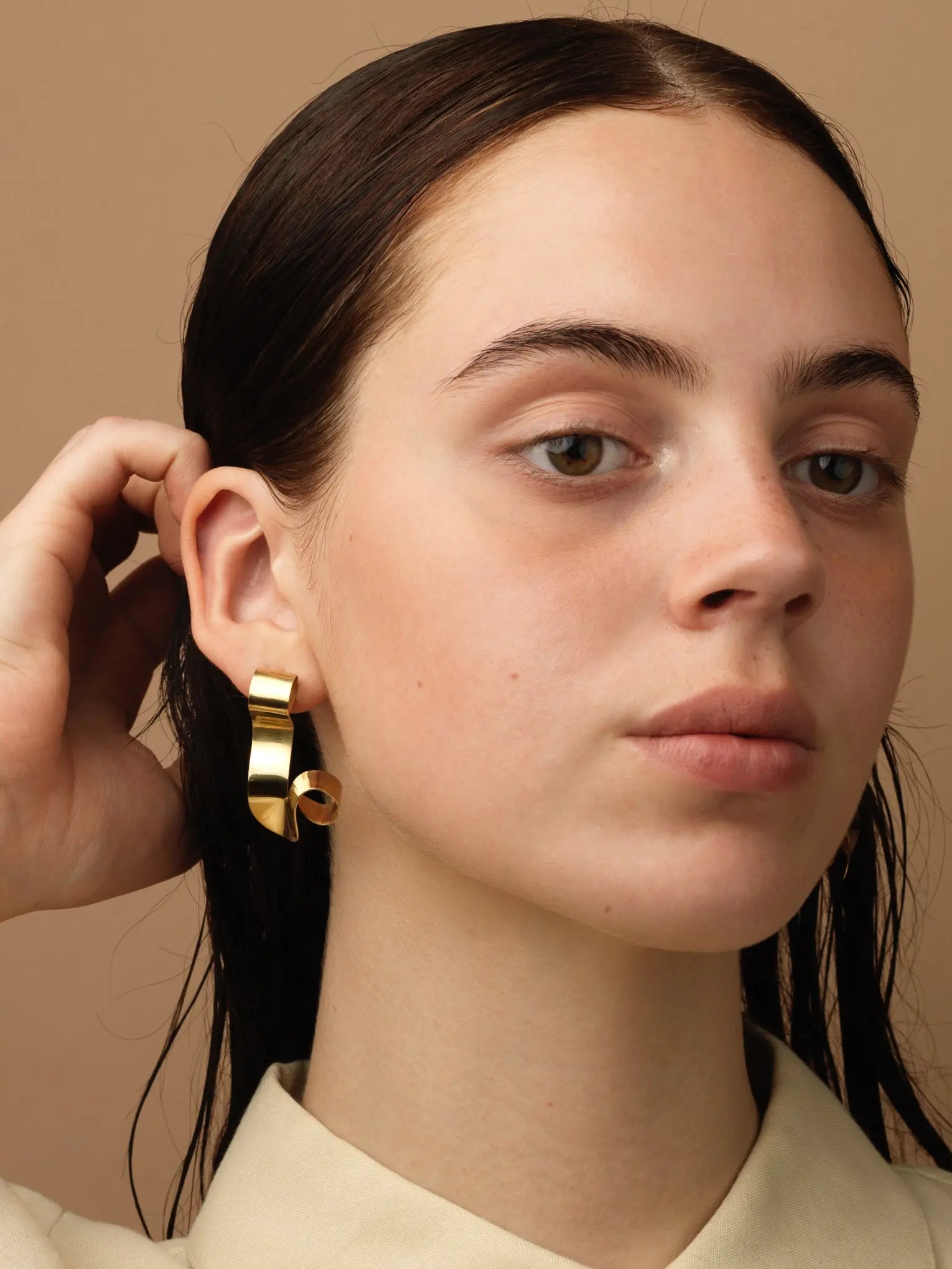 Curled Earrings In Gold Vermeil Sara Robertsson Jewellery