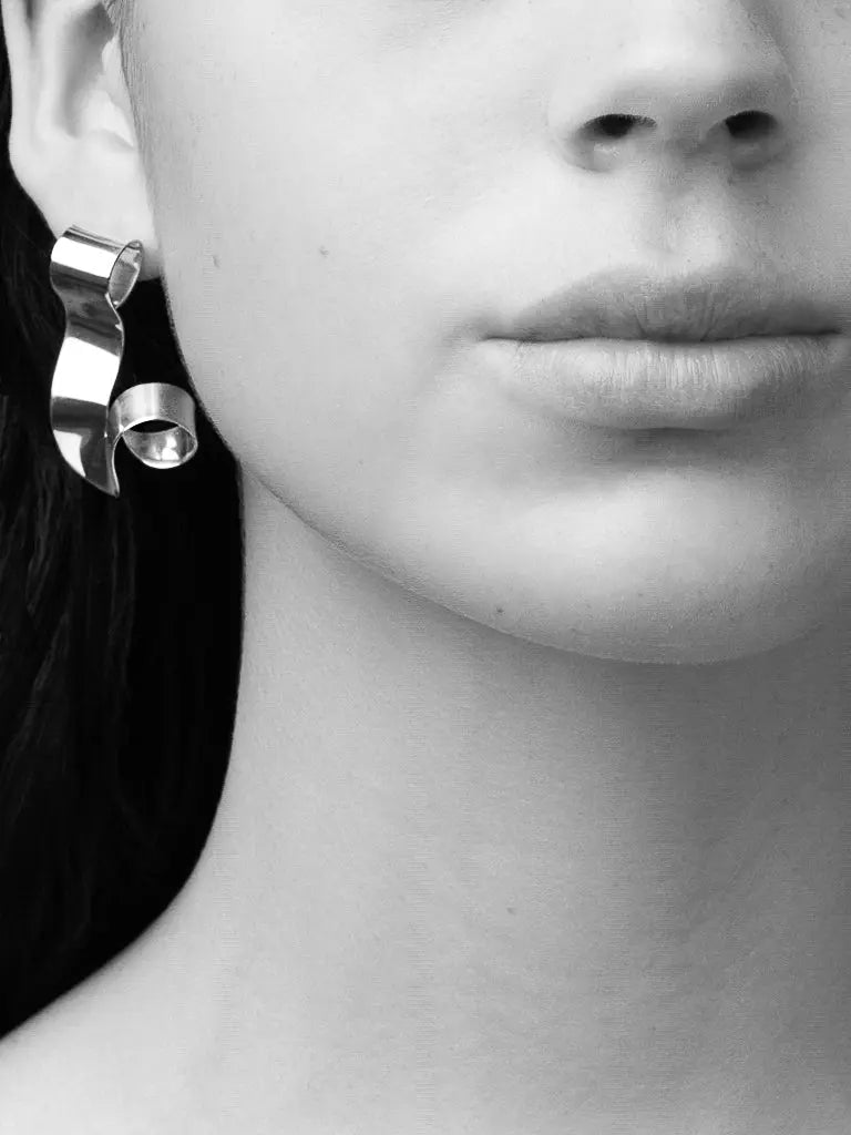 Curled Earrings In Silver Sara Robertsson Jewellery
