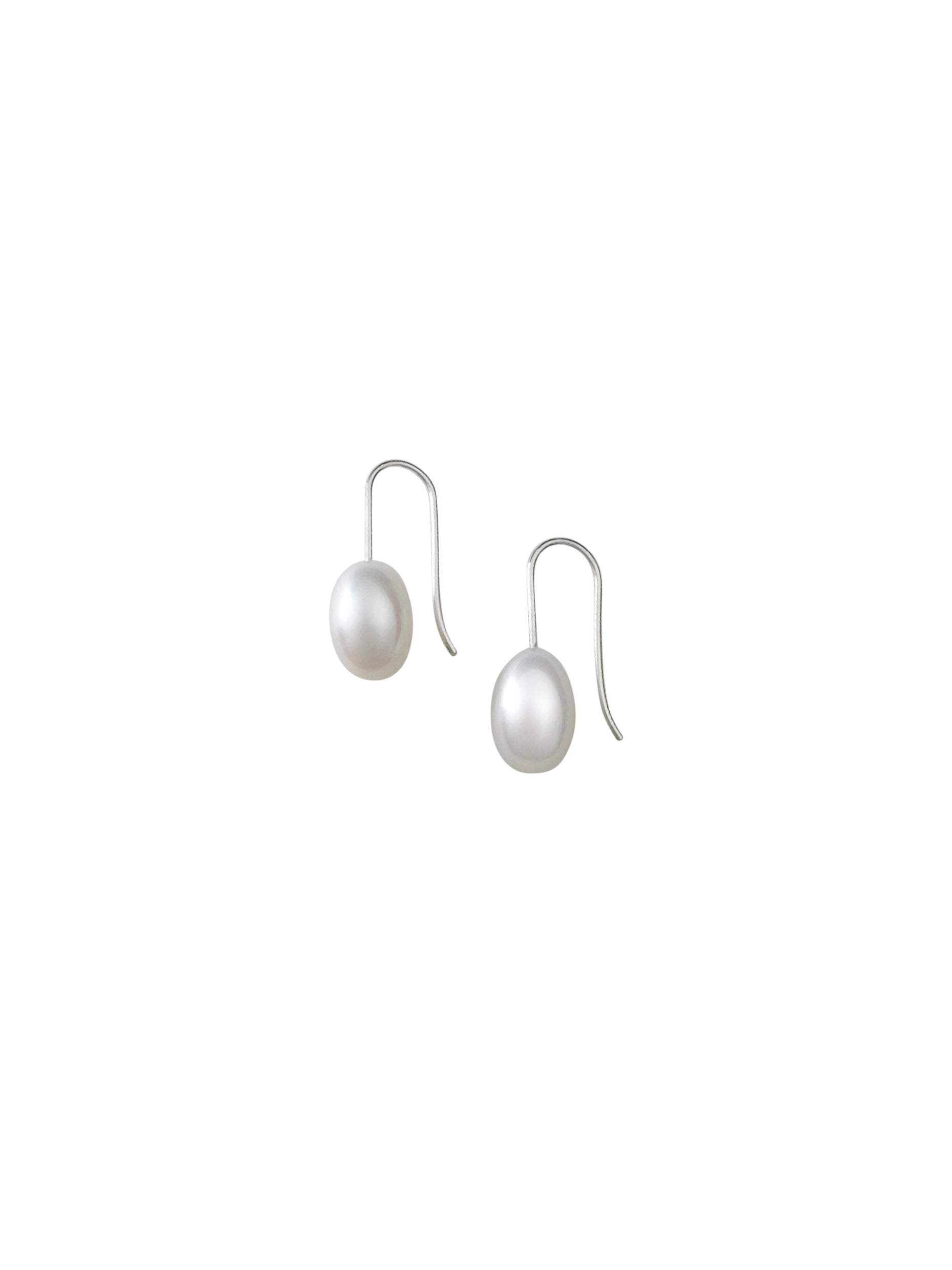 Egg Pearl Earrings In Silver Sara Robertsson Jewellery