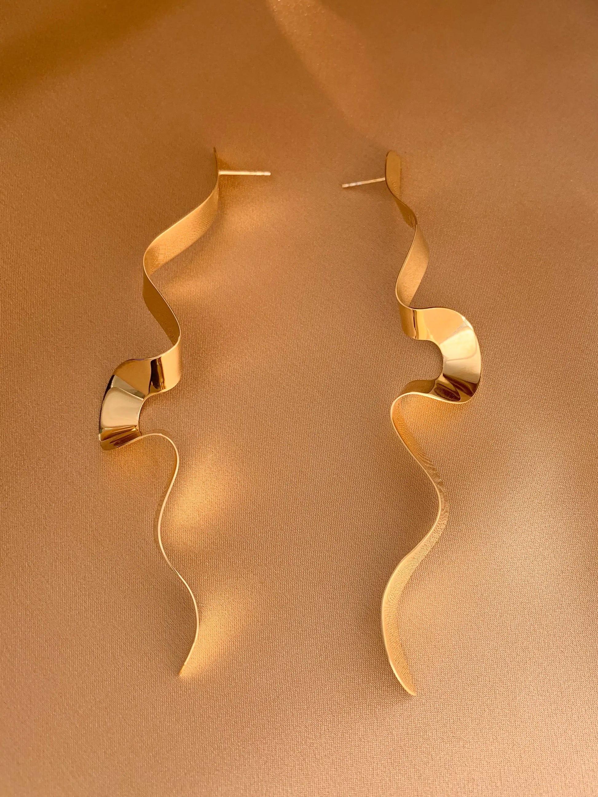 Serpentine Earrings In Gold Vermeil Sara Robertsson Jewellery