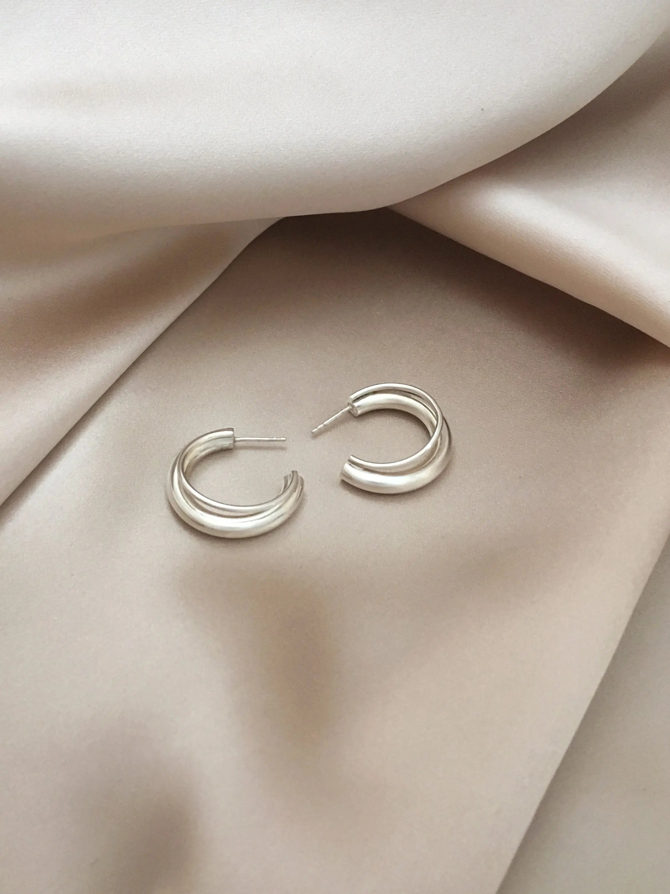 Shadow Hoops In Silver Sara Robertsson Jewellery
