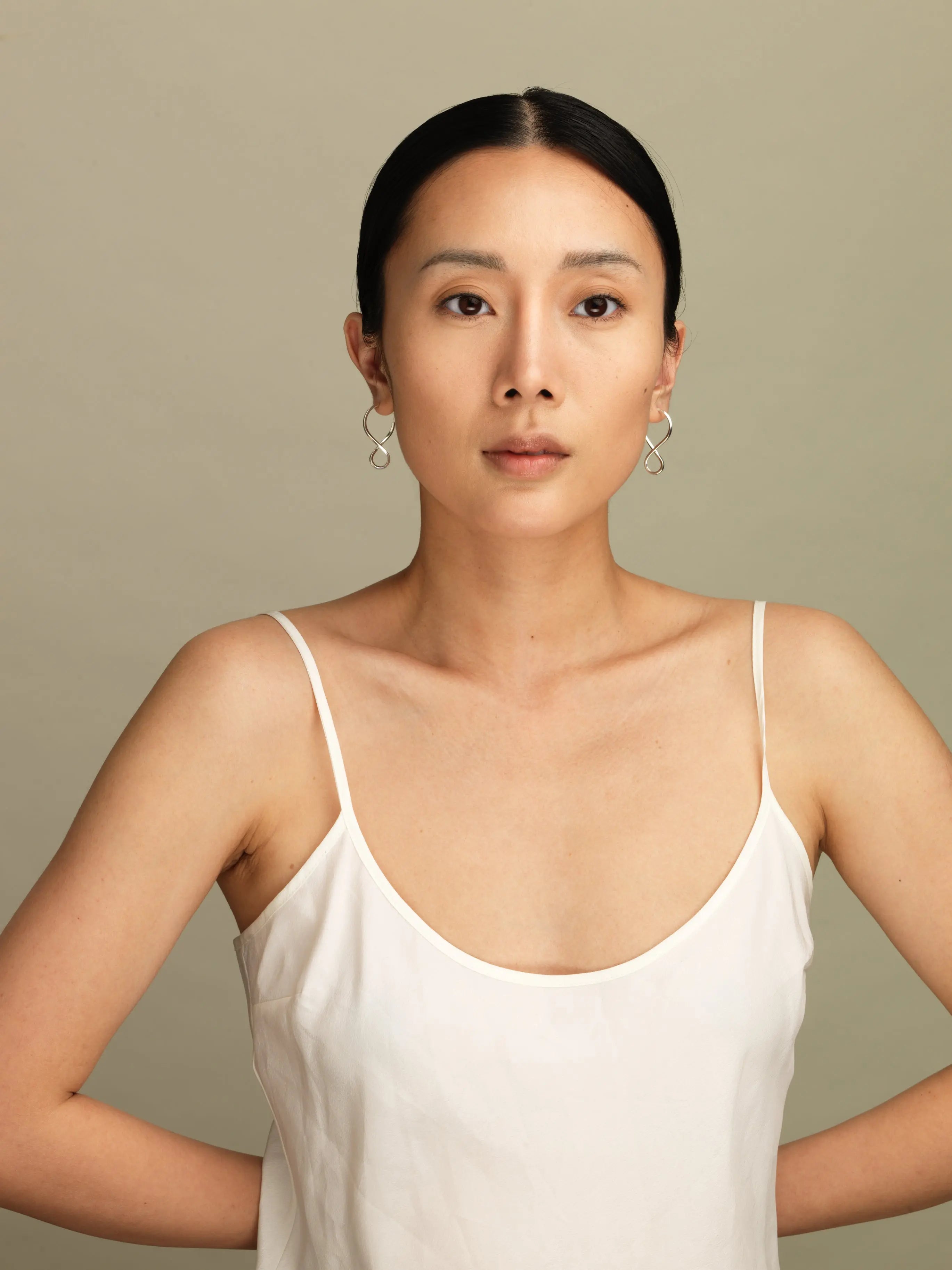 Shape I Twisted Earrings In Silver Sara Robertsson Jewellery