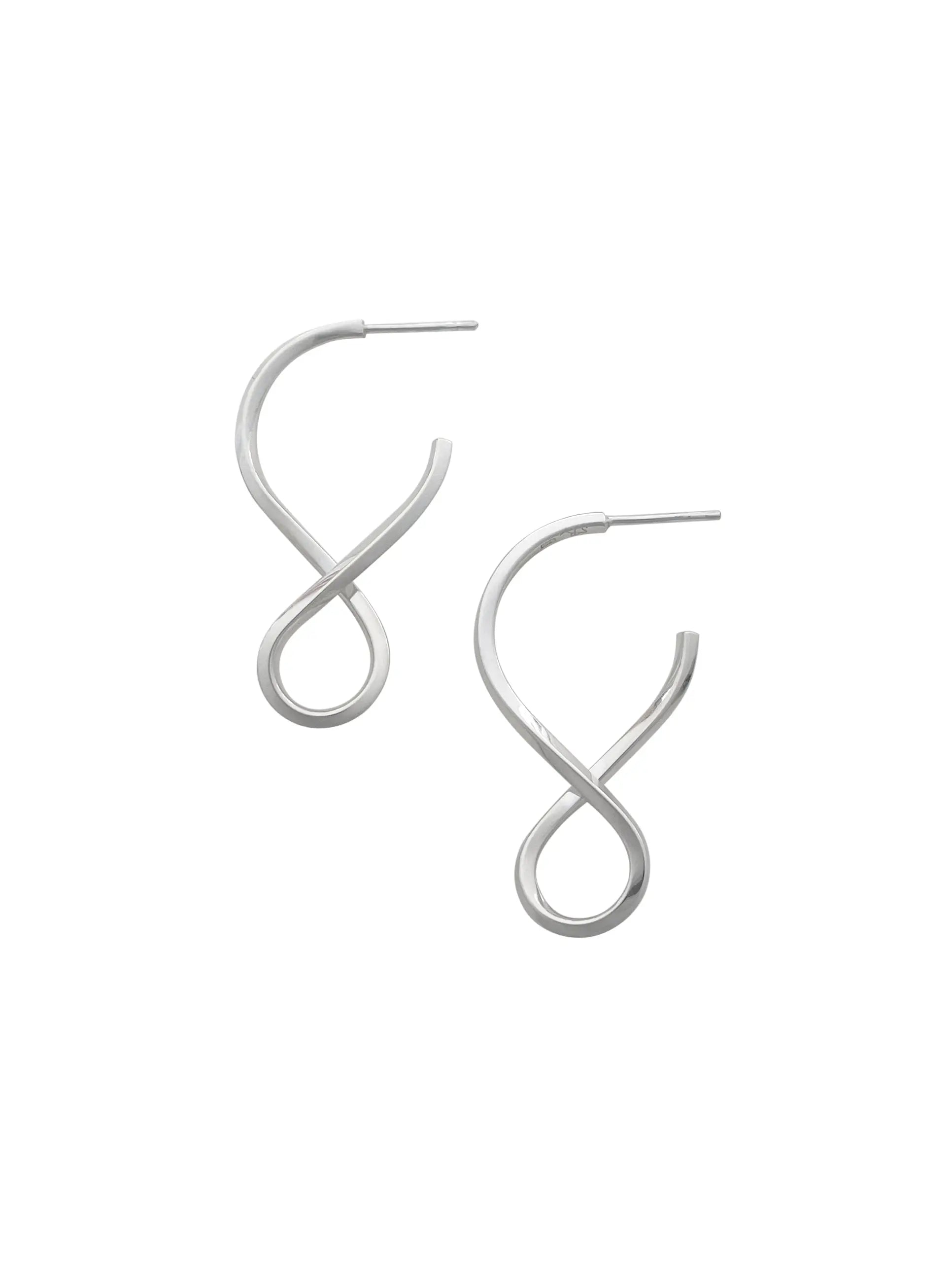 Shape I Twisted Earrings In Silver Sara Robertsson Jewellery