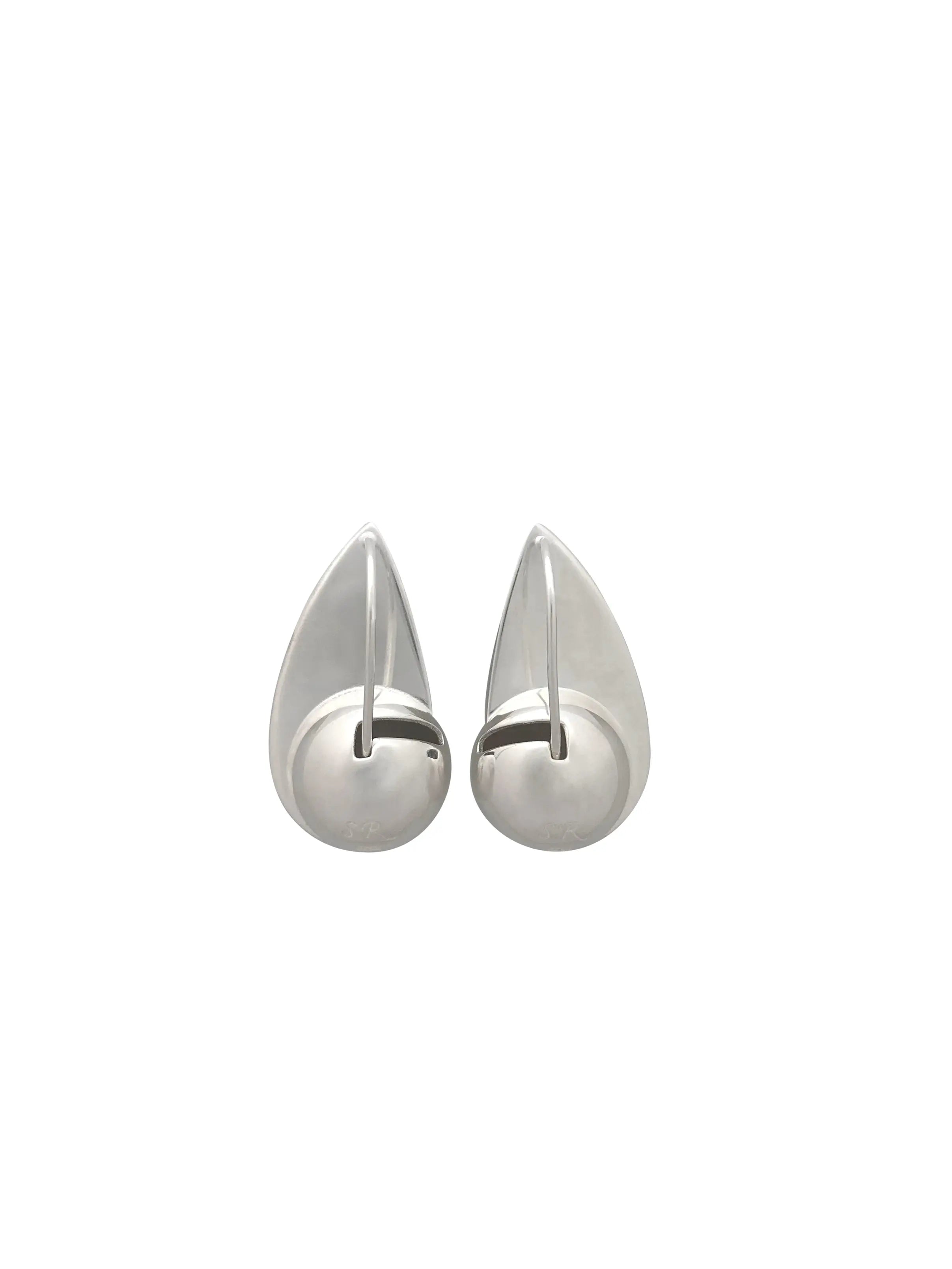 Spring sculptural contemporary Earrings In Silver Sara Robertsson Jewellery. Made in Sweden