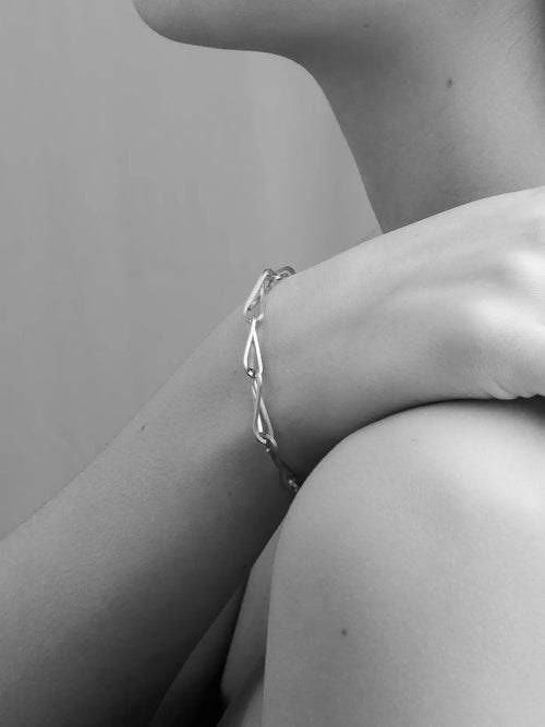 String Chain Bracelet In Silver Sara Robertsson Jewellery