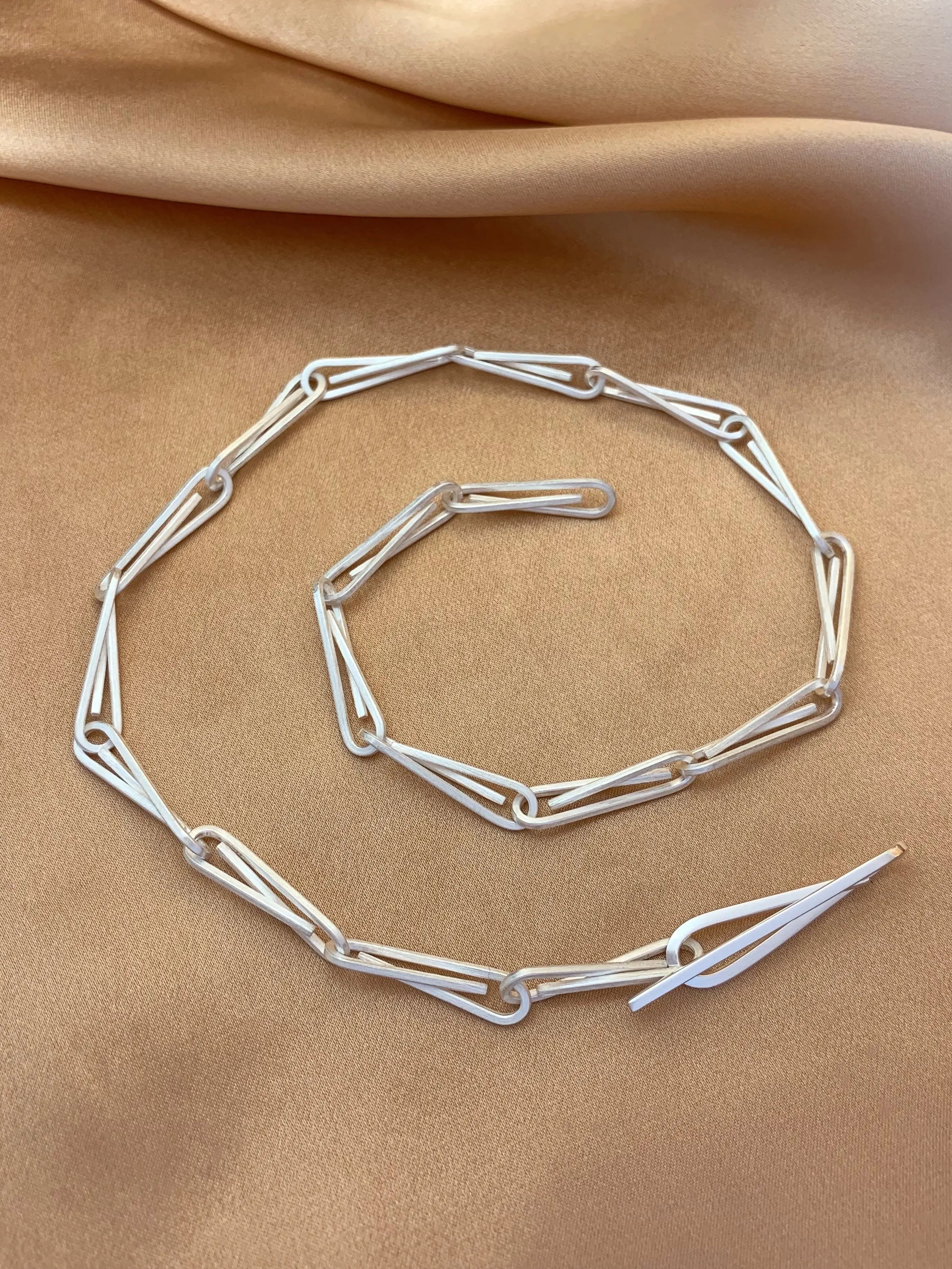 String Chain Necklace In Silver Sara Robertsson Jewellery