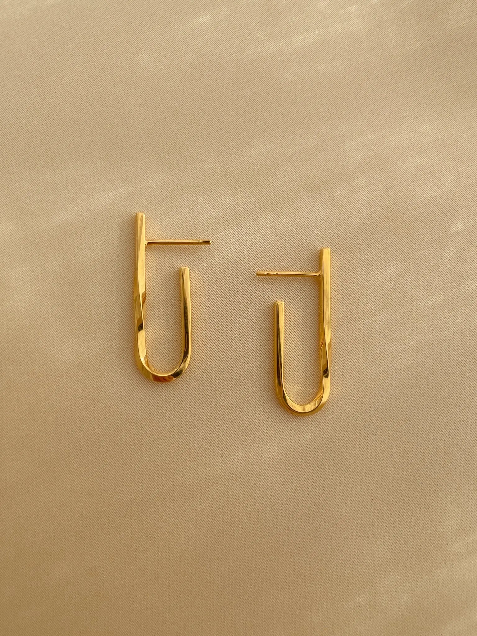 String Twisted Earrings In Gold Vermeil Sara Robertsson Jewellery