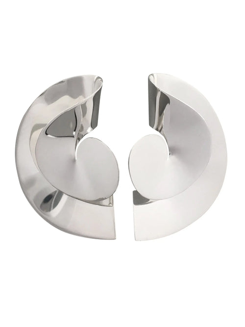 Sun II sculptural Earrings In Silver Sara Robertsson Jewellery