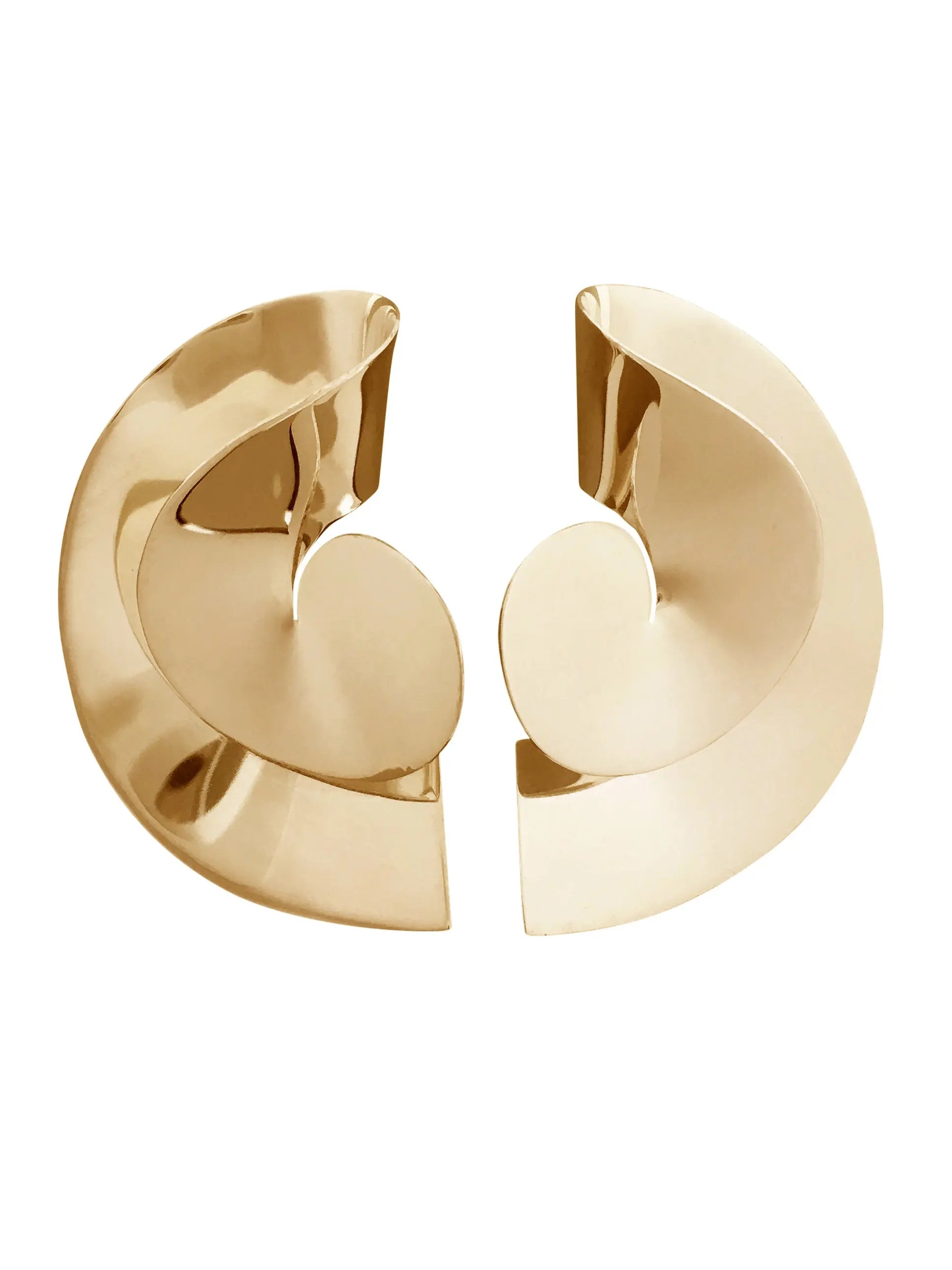 Sun II sculptural handmade Earrings In Gold Vermeil Sara Robertsson Jewellery