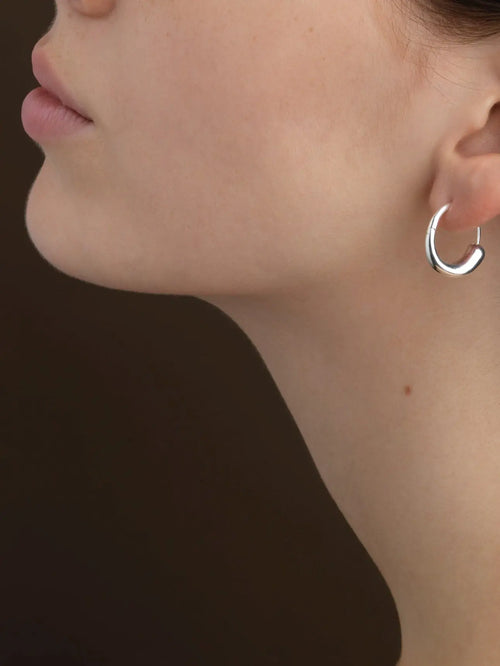 Closure II Hoops In Silver Sara Robertsson Jewellery