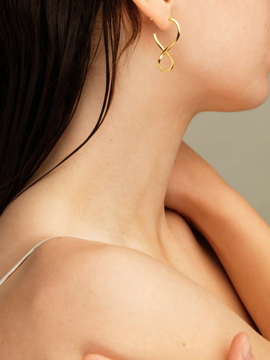 Shape I Twisted Earrings In Gold Vermeil Sara Robertsson Jewellery