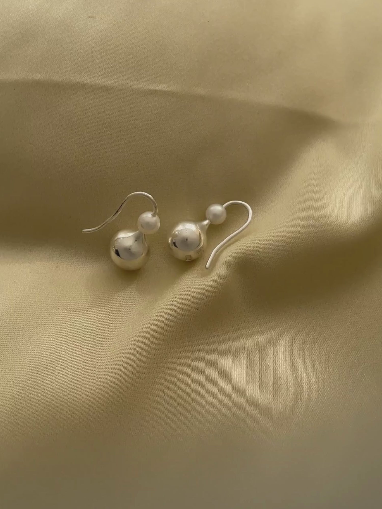 Sintra Ball Drop Earrings Gold With Freshwater Pearl